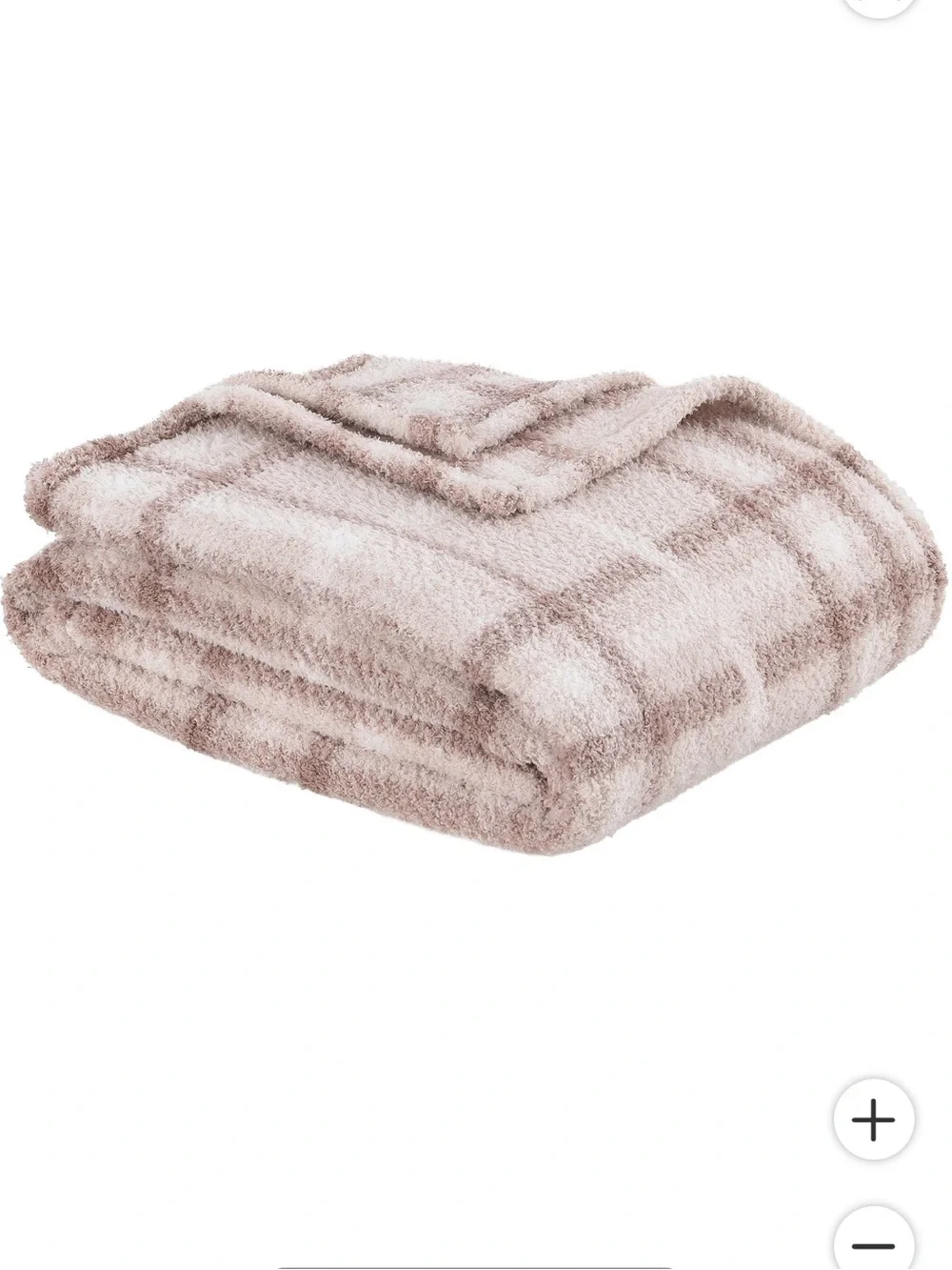 NWT Berkshire Plush Plaid Throw Cream Blanket